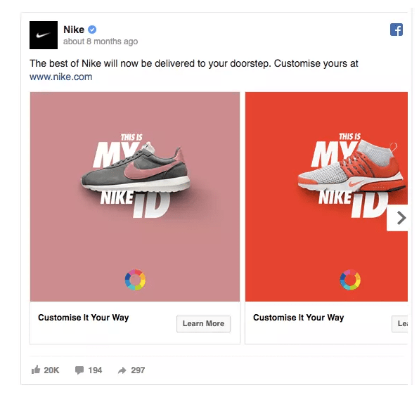 Nike Facebook ads