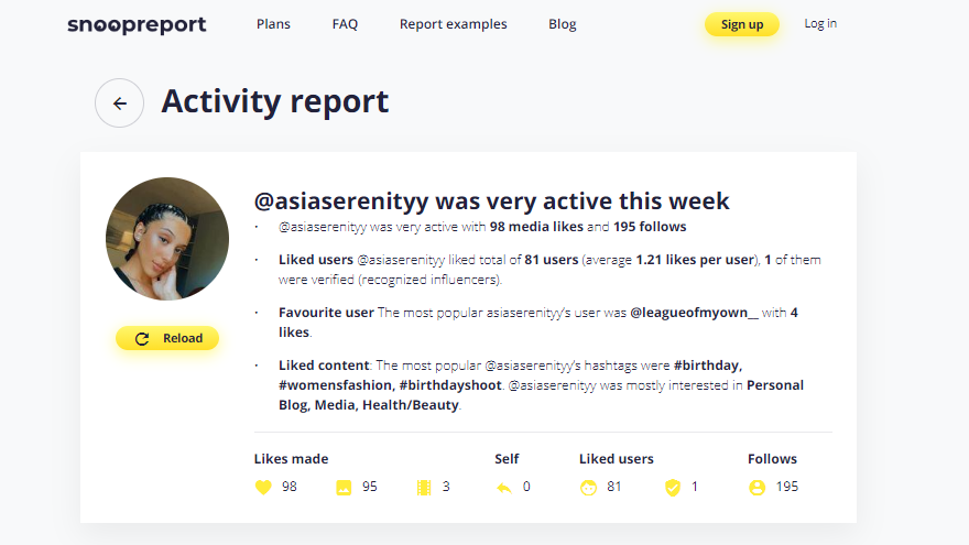 Instagram activity spy Snoopreport