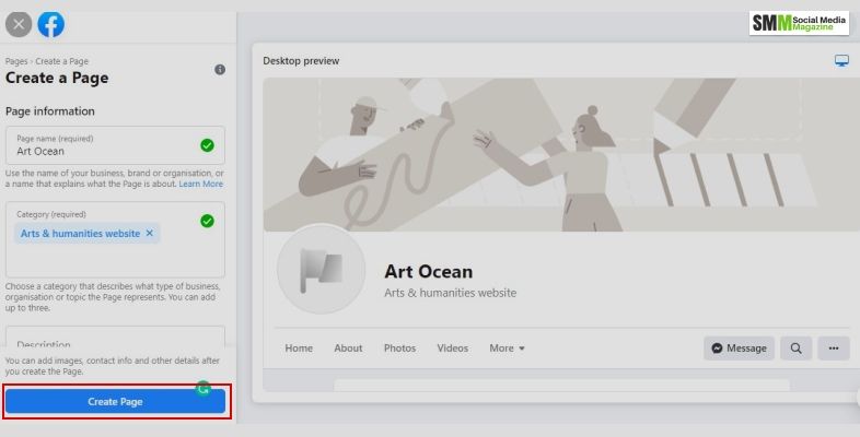 make an artist page on Facebook