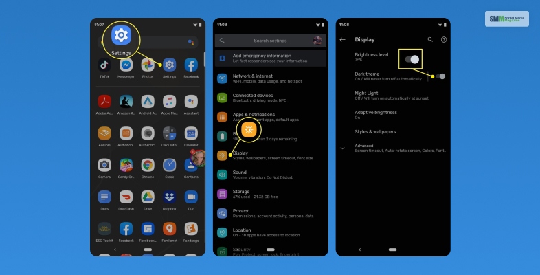 amazon app dark mode