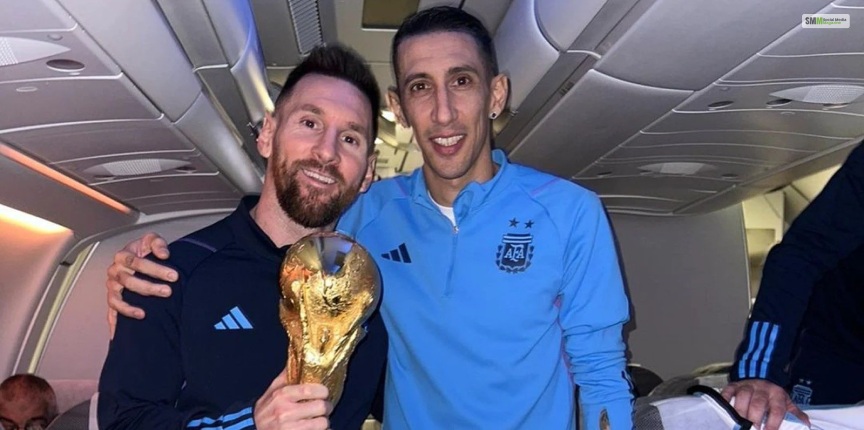 Lionel Messi With The World Cup Trophy Inside A Plane - Top 30 Most Liked Instagram Posts In 2023