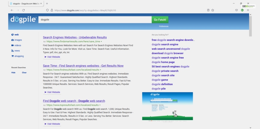 Dogpile Search Engine Features