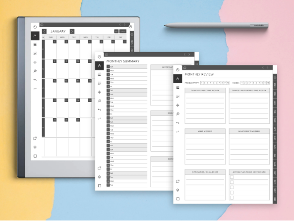 reMarkable Monthly Planner Templates