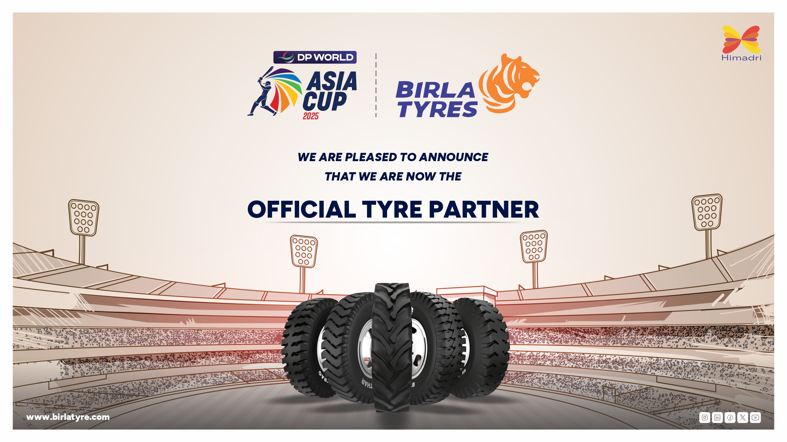 Birla Tyres partners with DP World Asia Cup 2025