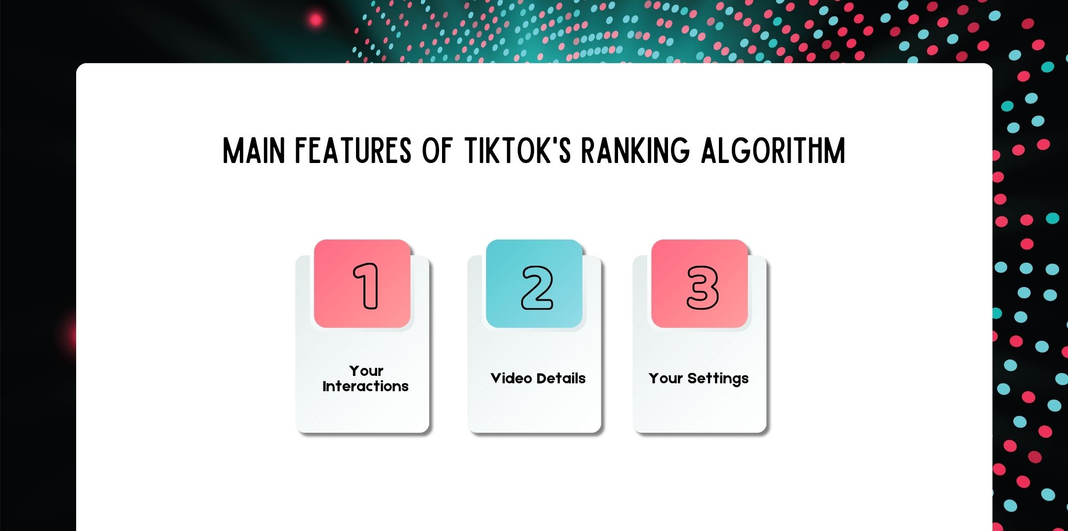 Main Features of TikTok's Ranking Algorithm