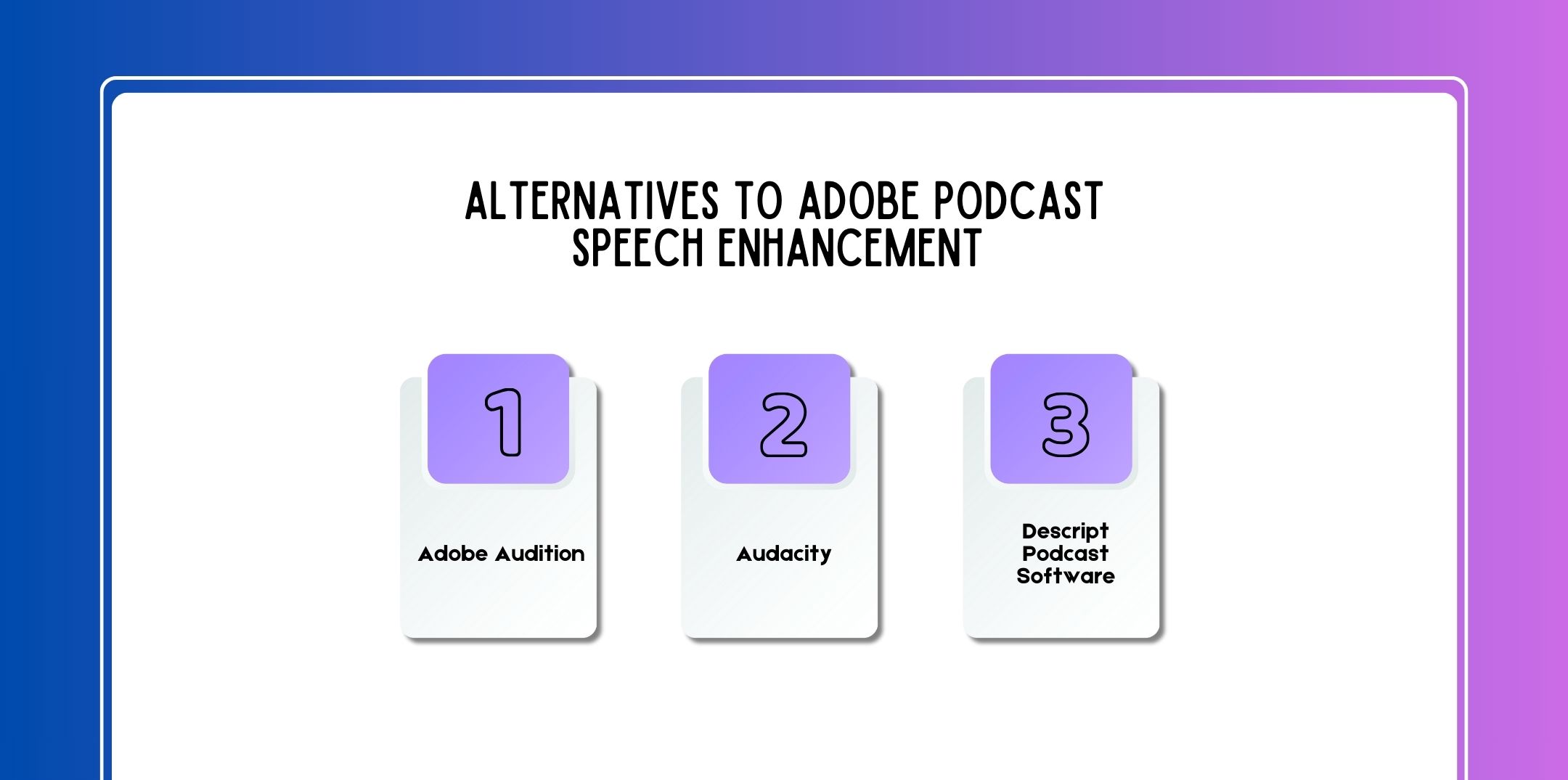 Alternatives To Adobe Podcast: Speech Enhancement