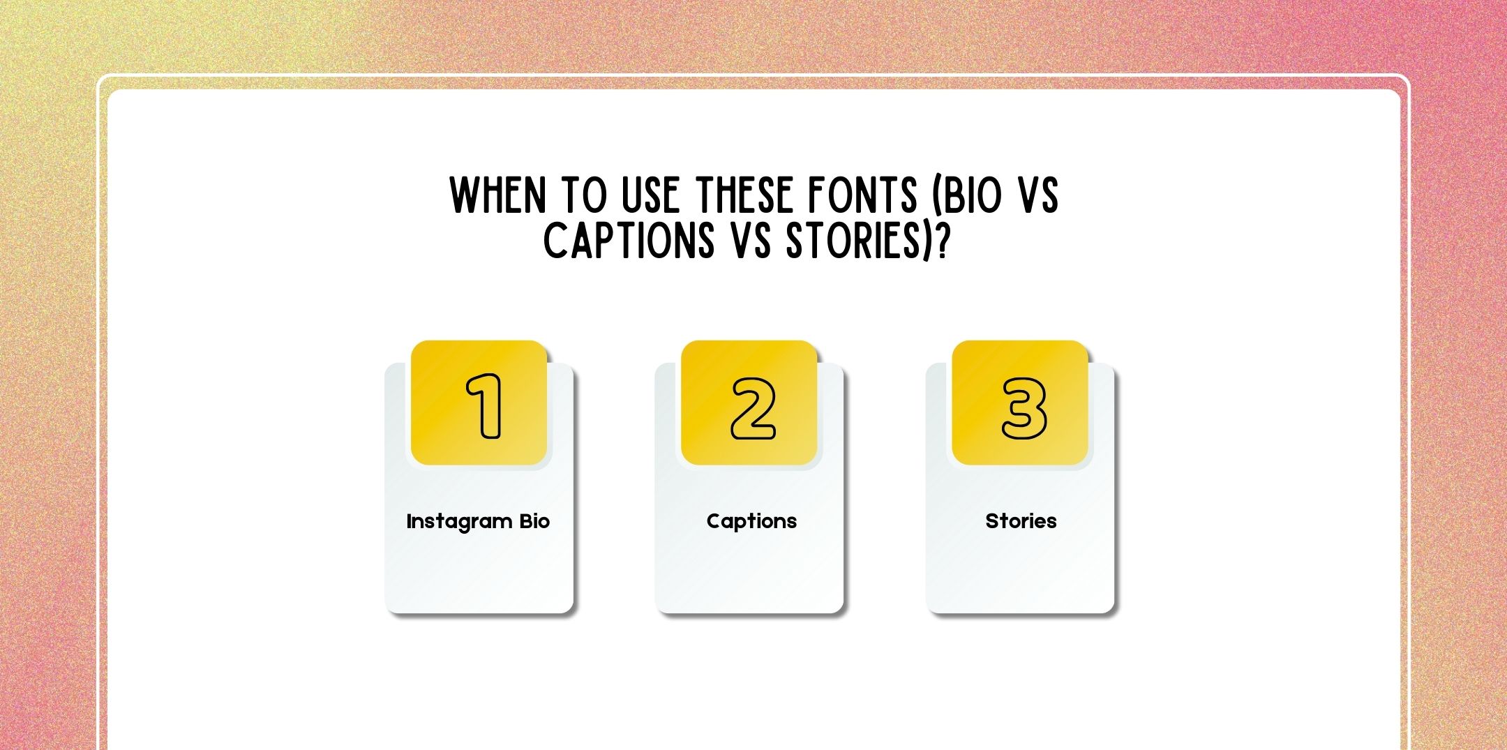 When To Use These Fonts (Bio vs Captions vs Stories)