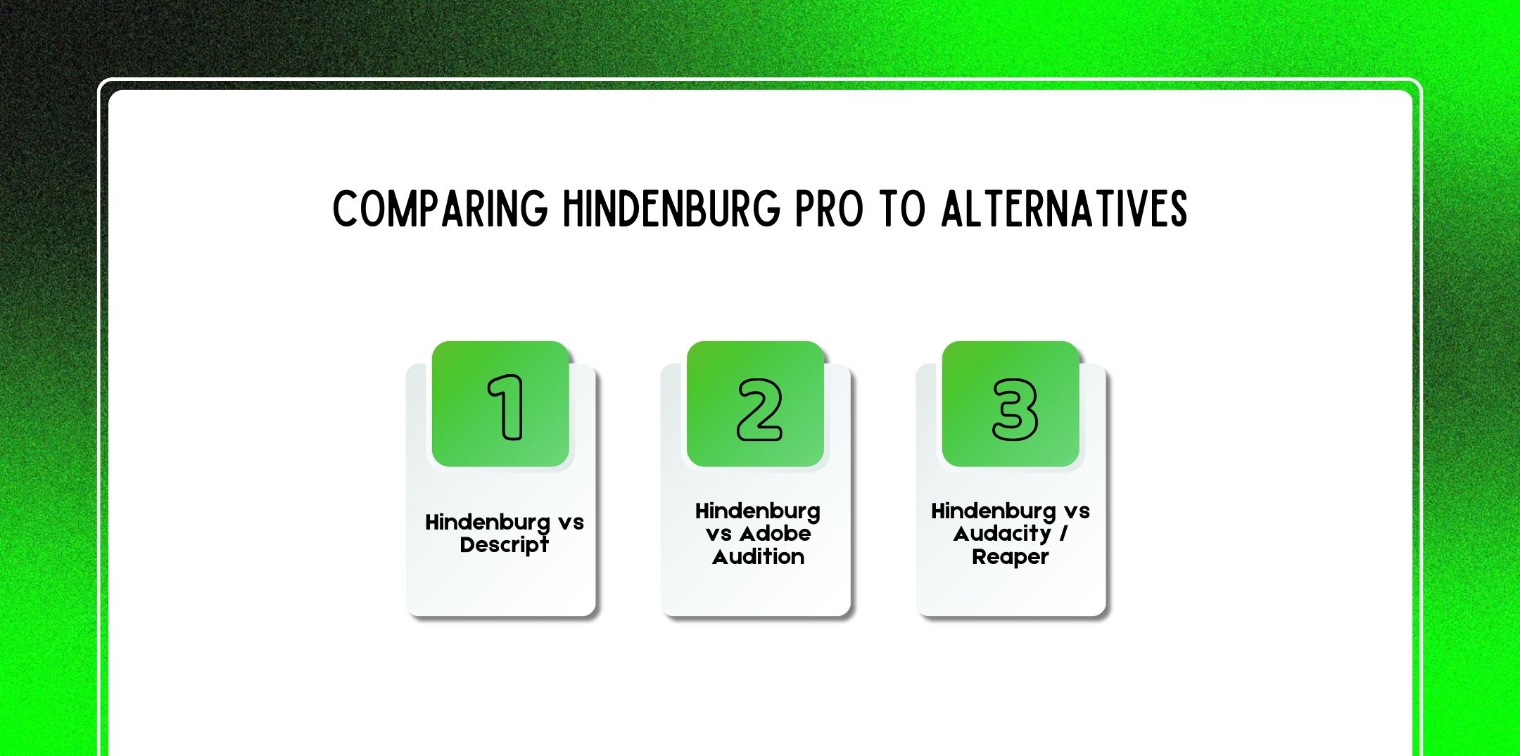 Comparing Hindenburg Pro to Alternatives