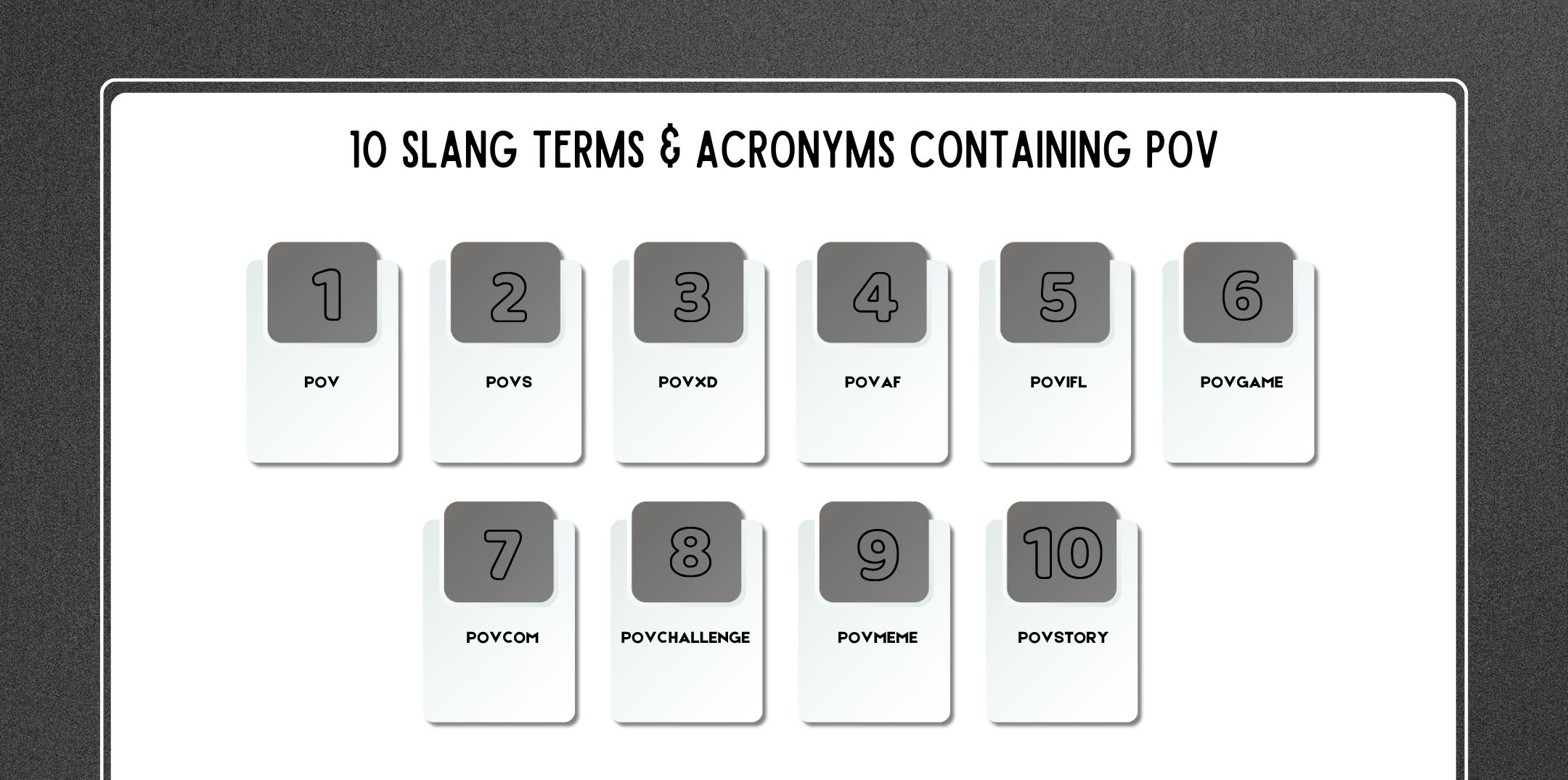 10 Slang Terms & Acronyms Containing POV