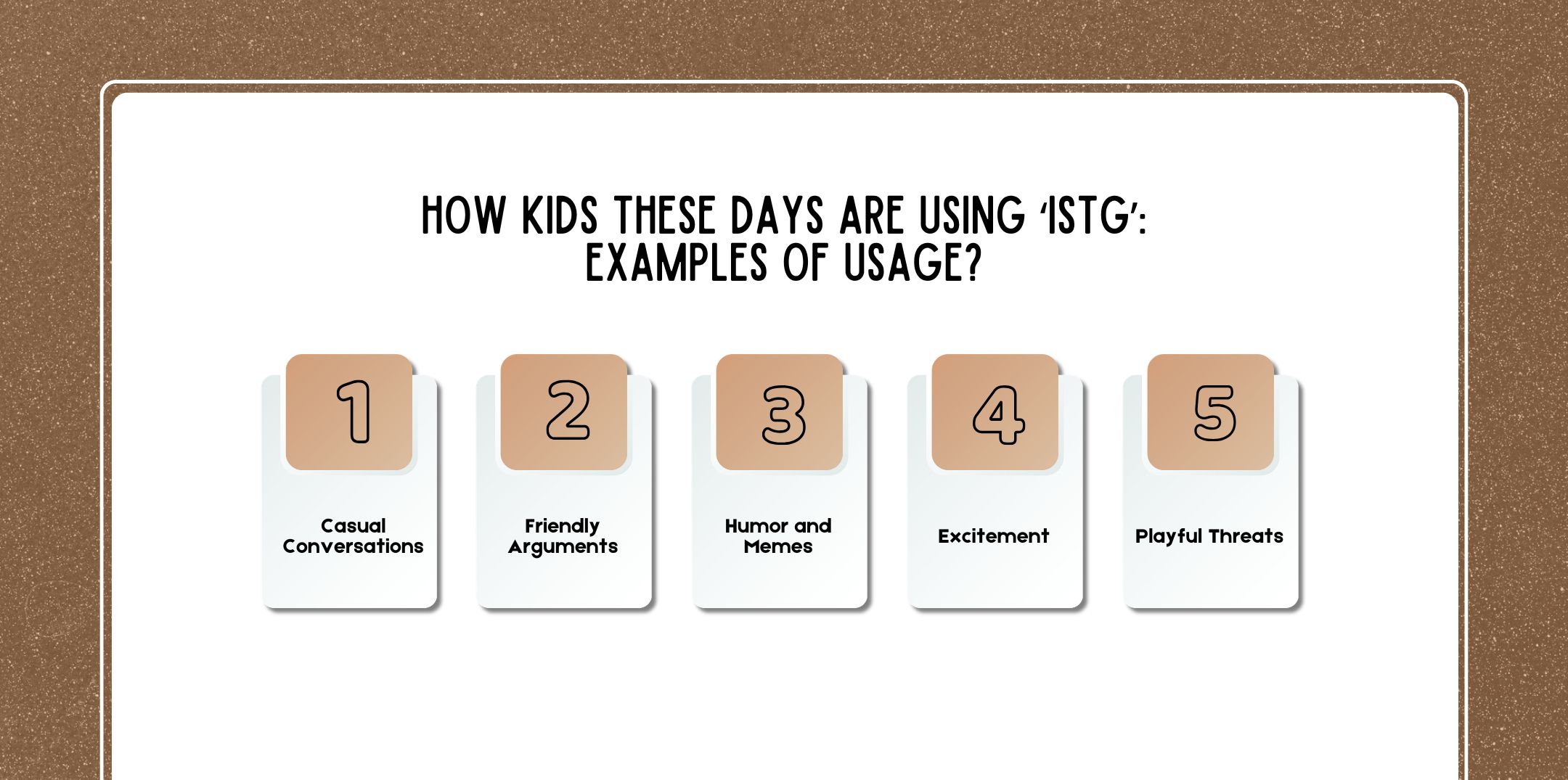 How Kids These Days Are Using ‘ISTG’: Examples of Usage?