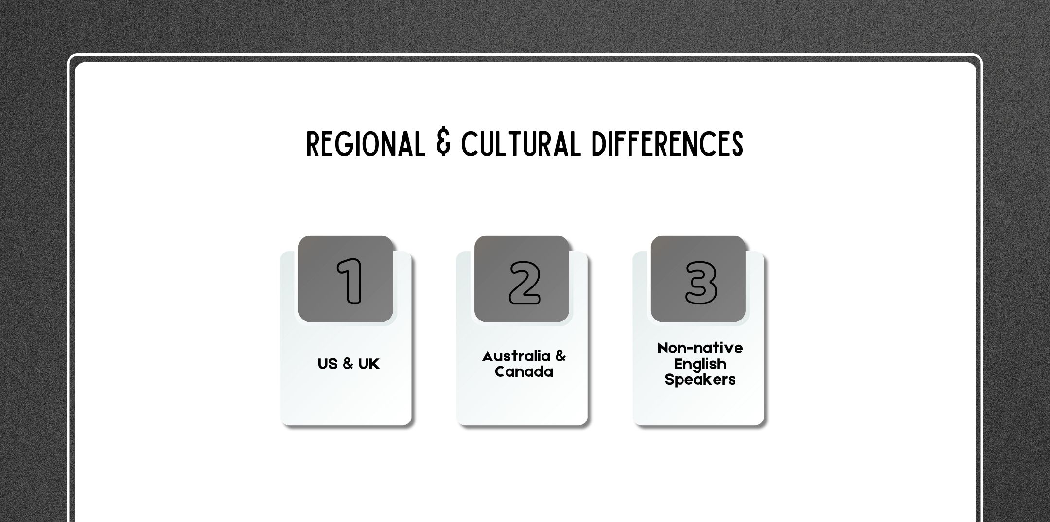 Regional & Cultural Differences