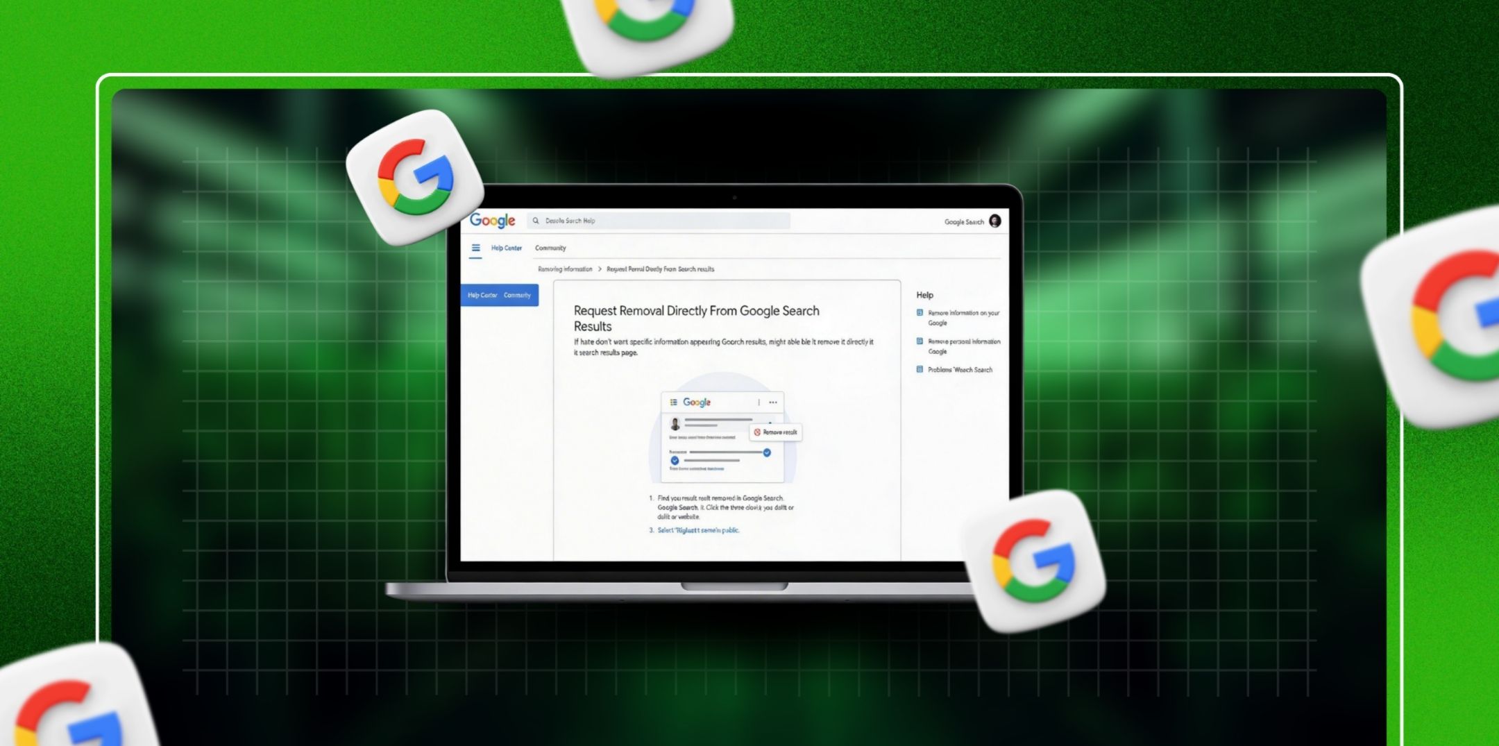 Request Removal Directly From Google Search Results
