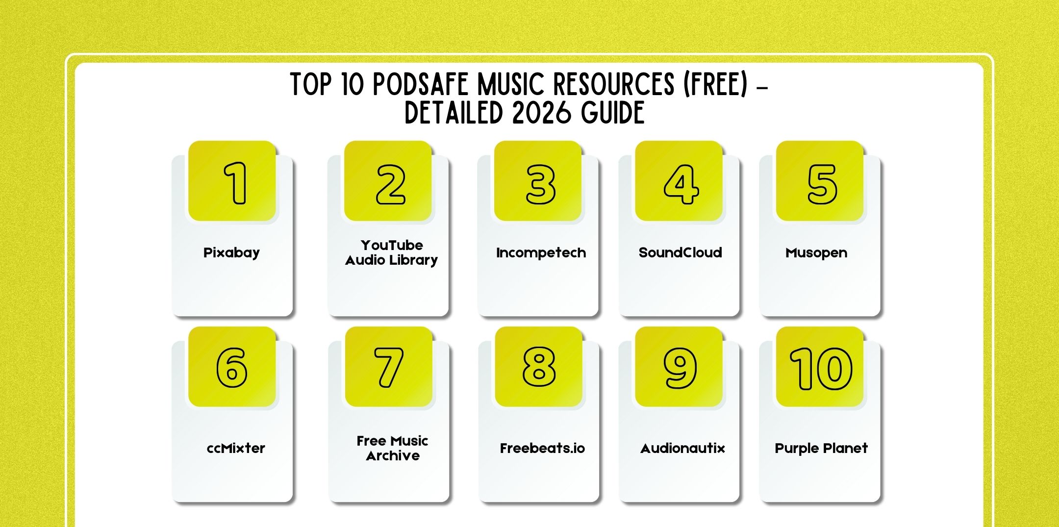 Top 10 Podsafe Music Resources (Free) – Detailed 2026 Guide