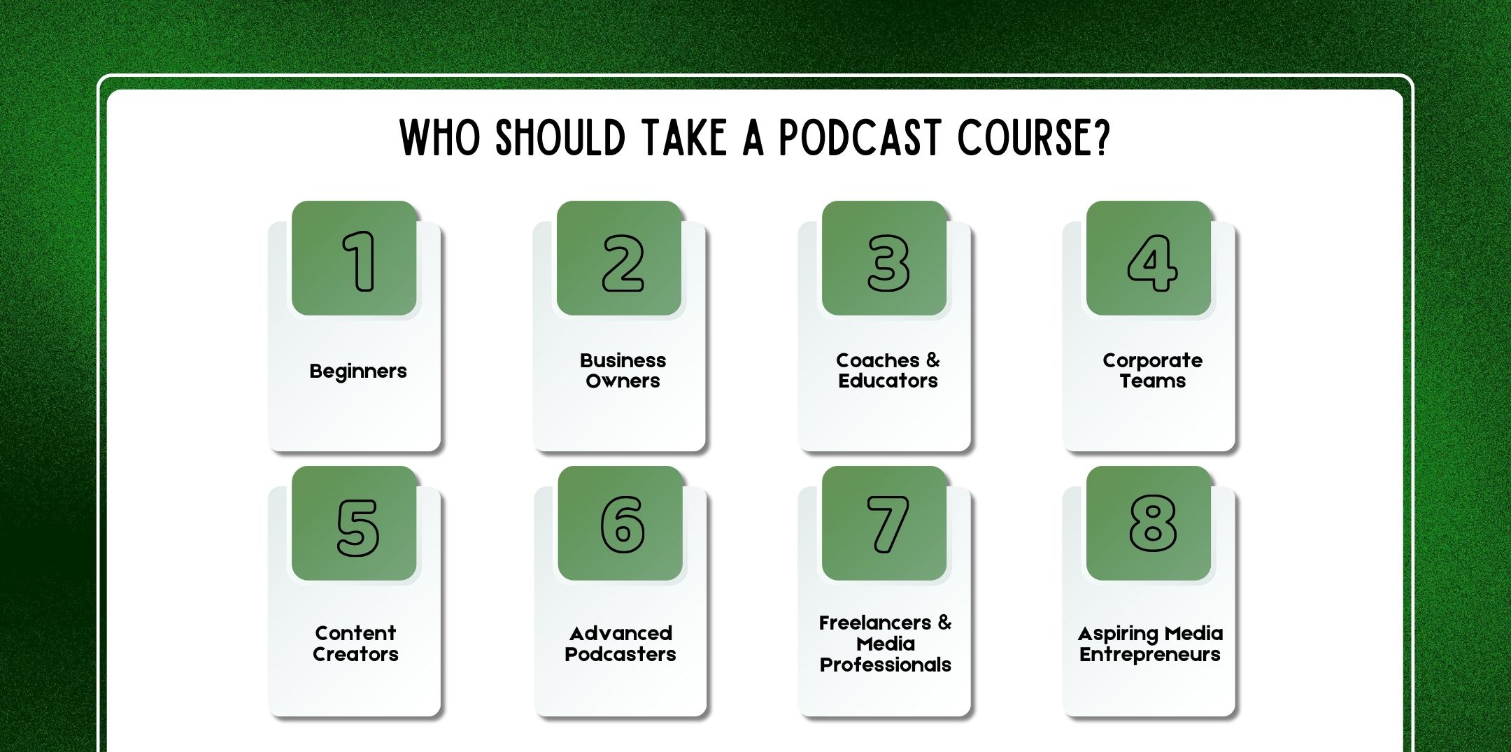 Who Should Take a Podcast Course